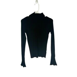 on 12th Womens Black Mockneck Ribbed Long Sleeve Sweater XL career professional